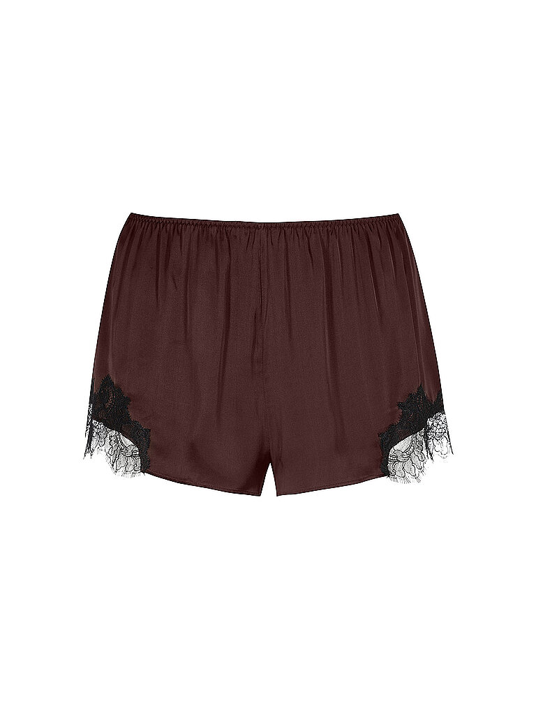MEY Pyjamashorts POETRY LUXURY hot maroon braun | XS