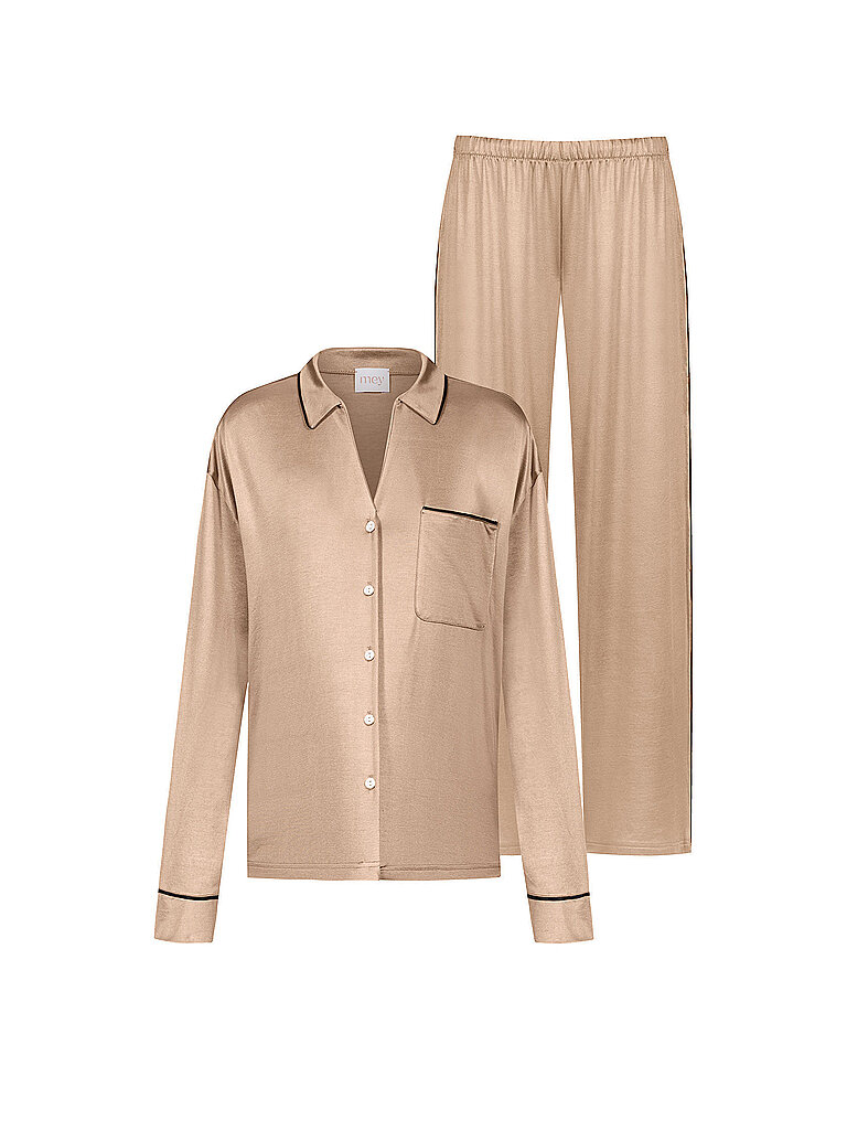 MEY Pyjama PURE SHINE golden hazel beige | XS