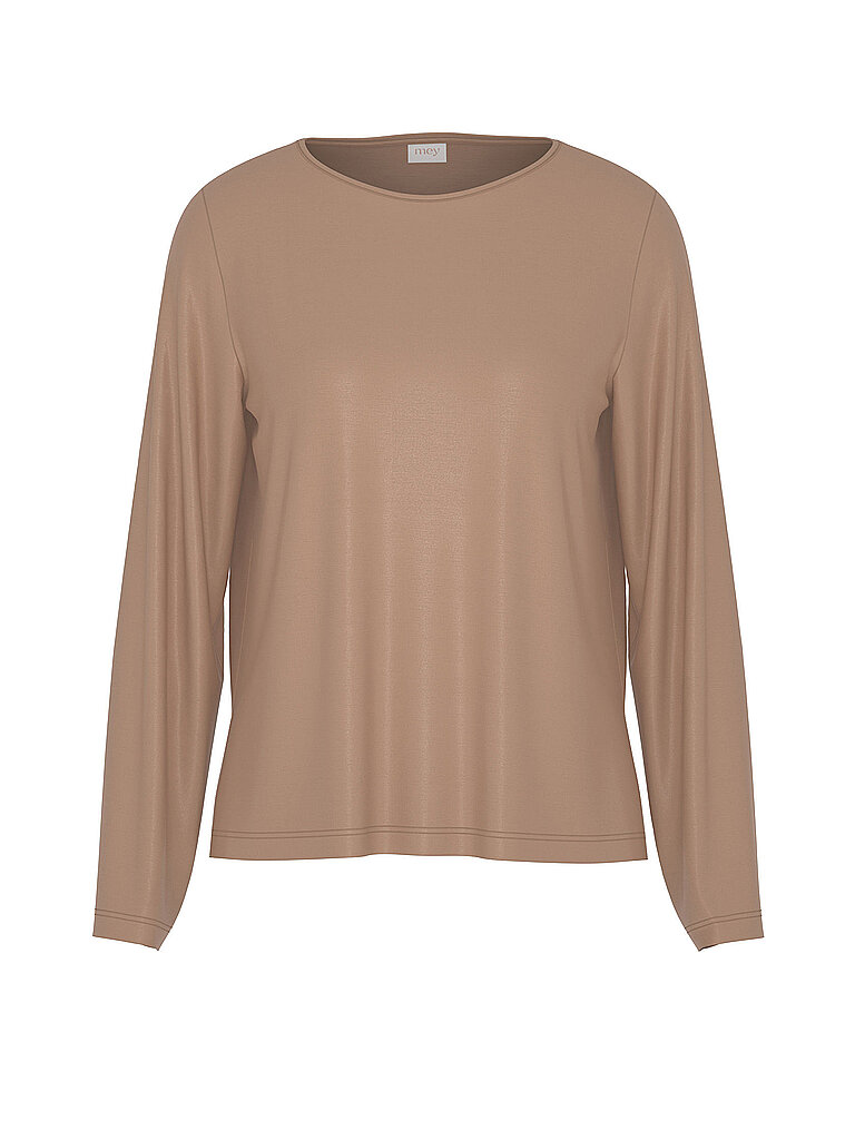 MEY Pyjama Langarmshirt PURE SHINE beige | XS