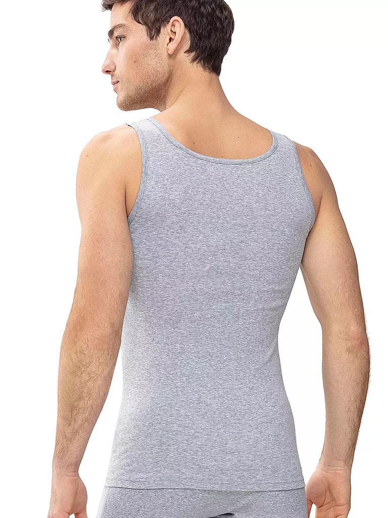 MEY | Athletic Shirt Casual Cotton Light Grey Melange | schwarz