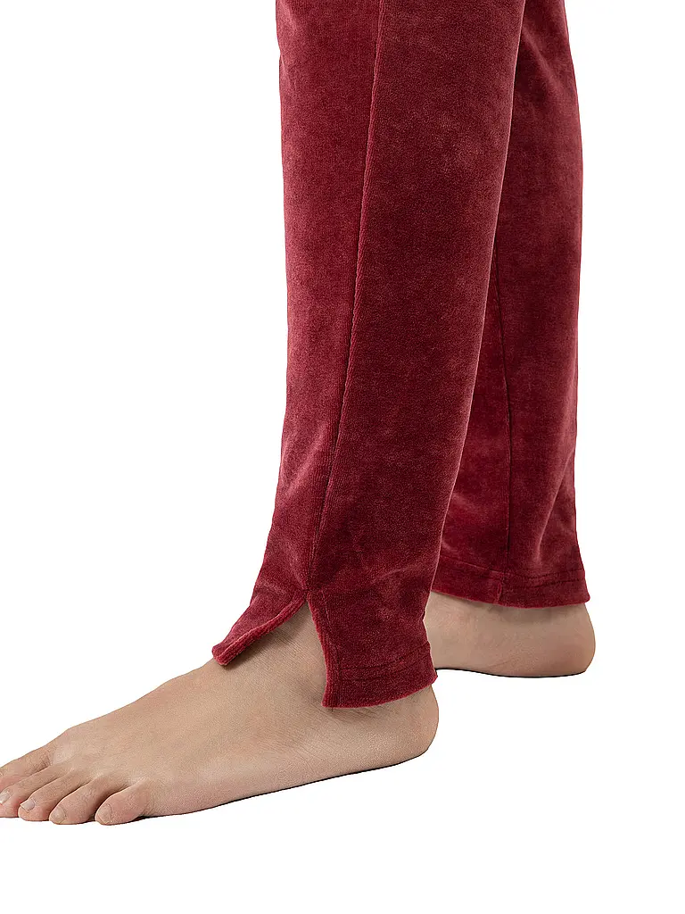 MEY | Loungewear Hose VELVET DREAM | dunkelrot
