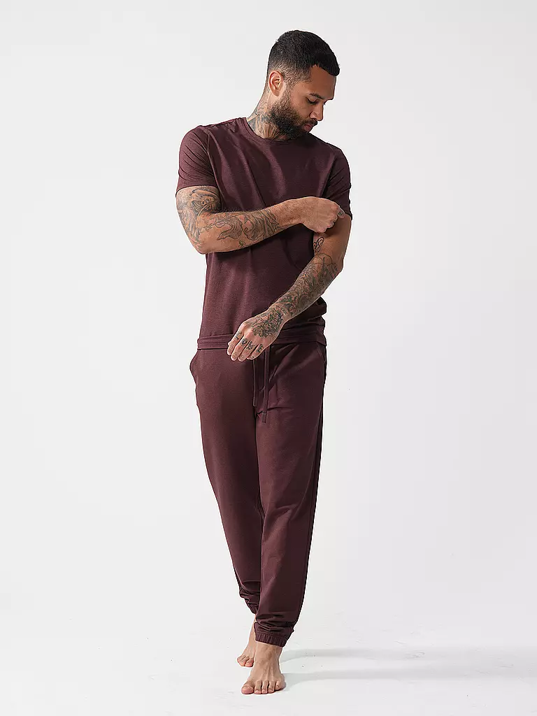 MEY | Loungewear T-Shirt MAGLIA mokka beans | dunkelrot