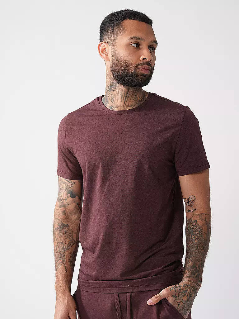 MEY | Loungewear T-Shirt MAGLIA mokka beans | dunkelrot