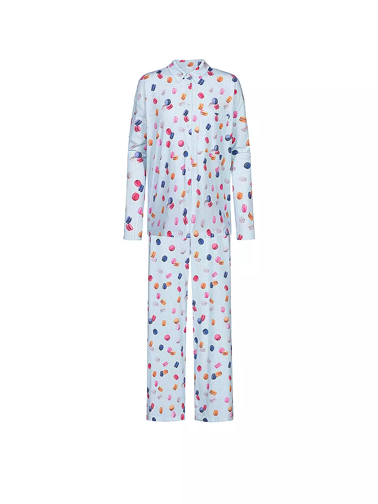 MEY | Pyjama FLYING MACARONS | hellblau