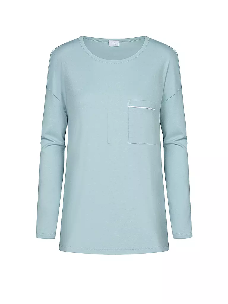 MEY | Pyjamashirt CLASSY NIGHTS waterscape | hellblau