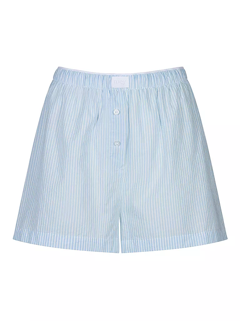 MEY | Pyjamashorts COTTON STRIPES | hellblau