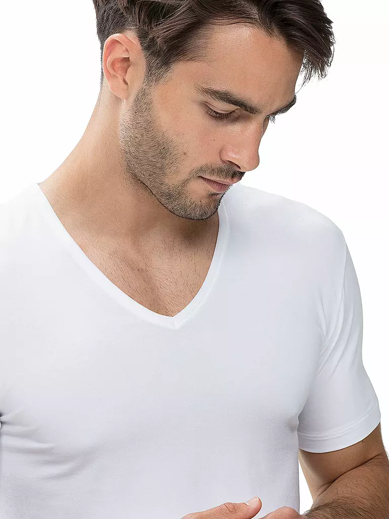 MEY | T-Shirt DRY COTTON weiss | schwarz