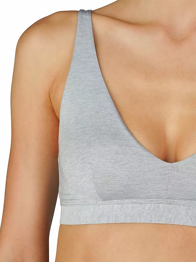 MEY | Triangel BH ohne Bügel MOOD hellgrau melange | schwarz