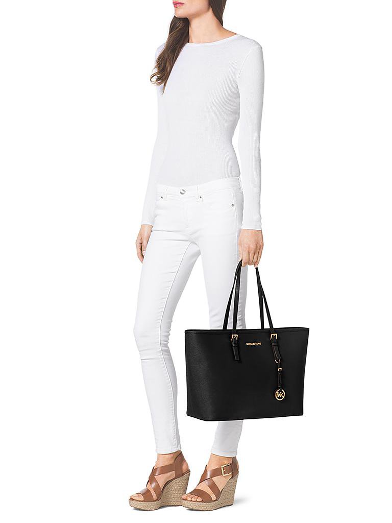 MICHAEL KORS | Ledertasche - Shopper "Jet Set Travel" | schwarz