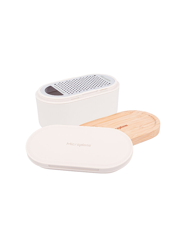 MICROPLANE Handreibe mit Auffangbehälter Cashmere / Bamboo beige