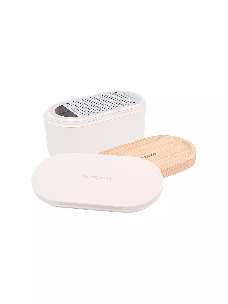 MICROPLANE | Handreibe mit Auffangbehälter Cashmere / Bamboo | beige