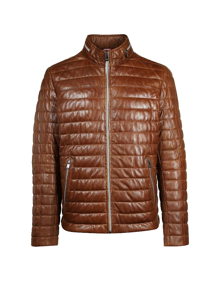 MILESTONE | Leder-Steppjacke "Tereno" | braun