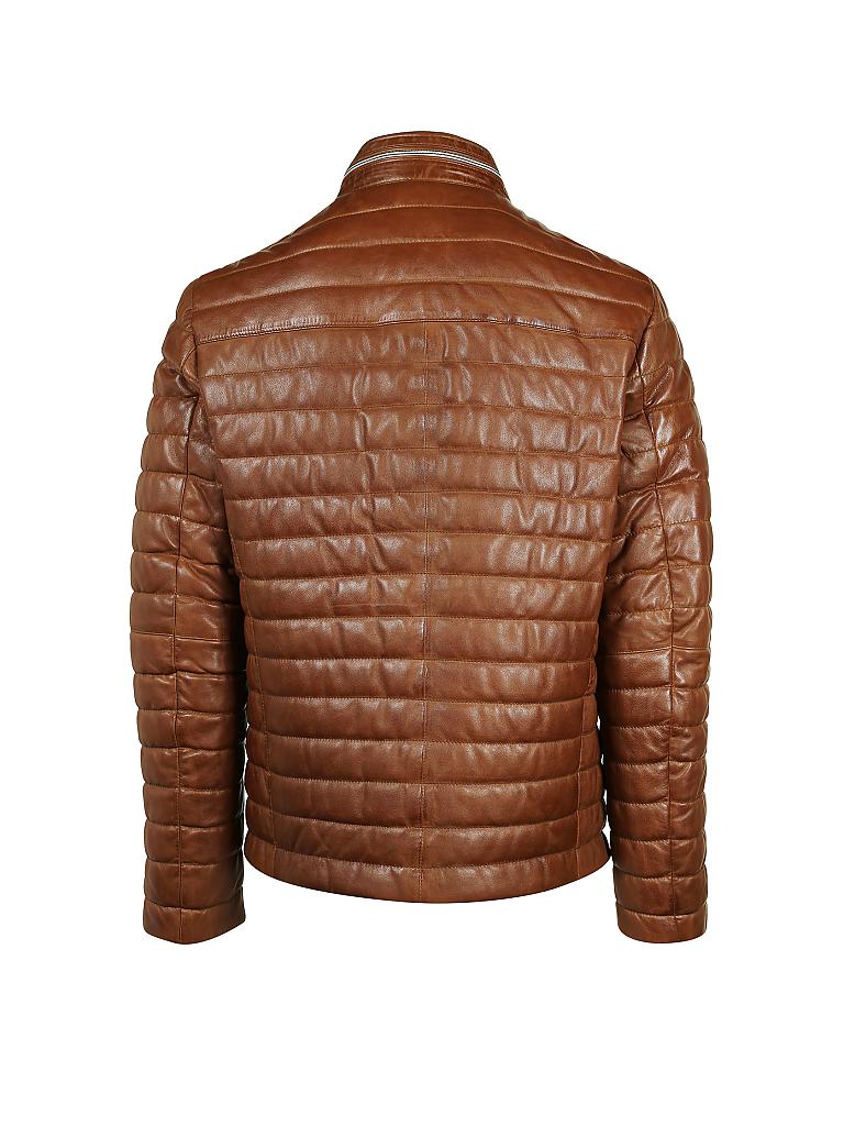 MILESTONE | Leder-Steppjacke "Tereno" | braun