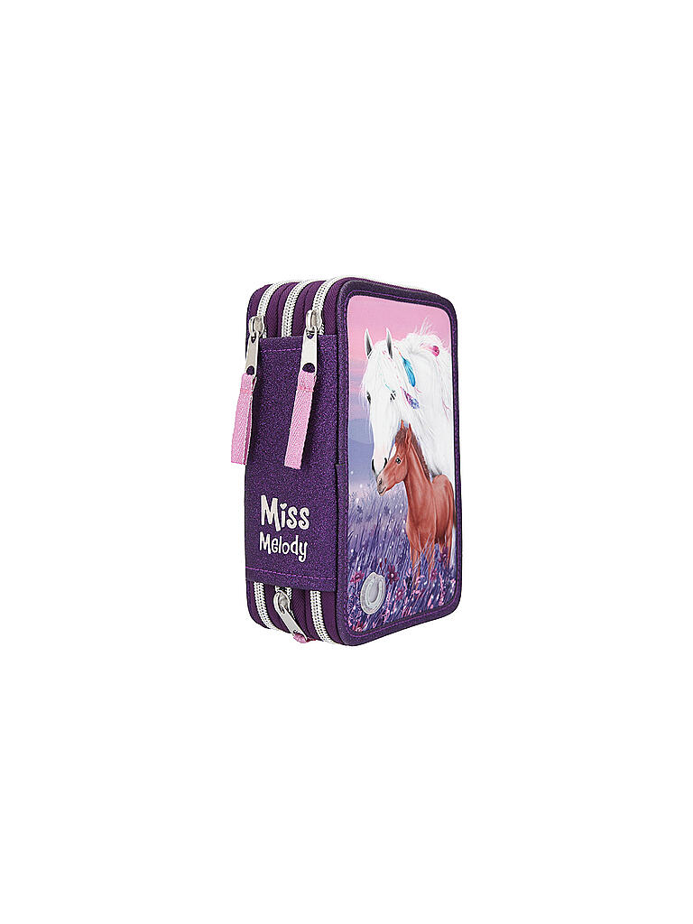MISS MELODY | 3-Fach Federtasche LED Lila | keine Farbe