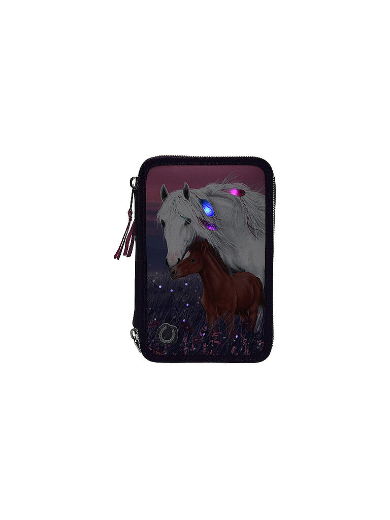 MISS MELODY | 3-Fach Federtasche LED Lila | keine Farbe