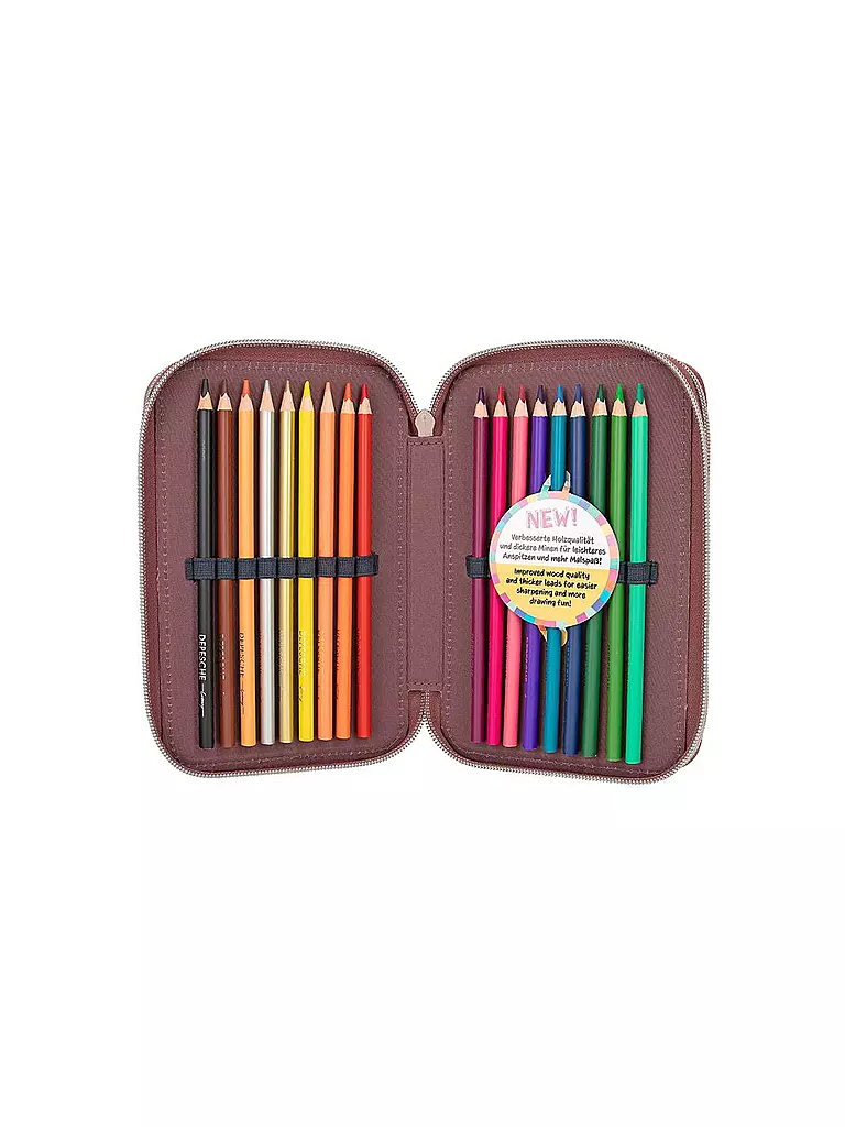 MISS MELODY | Dreifaches Federmäppchen von Miss Melody mit gesteppten Nachtpferden | keine Farbe