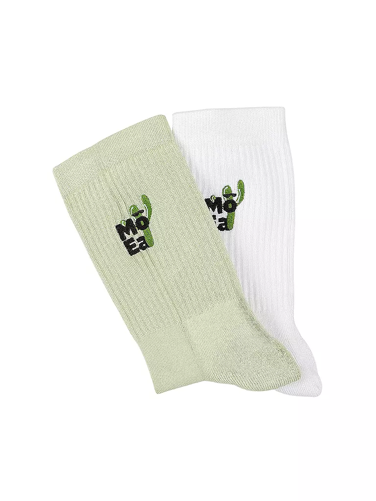 MOEA | Socken 2er Pack 36/40 cactus white | grün