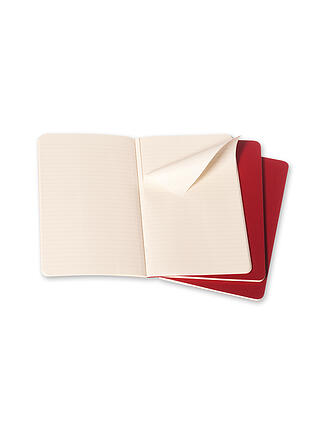 MOLESKINE | Notizheft  CAHIER 3er-Set liniert Large Preiselbeer