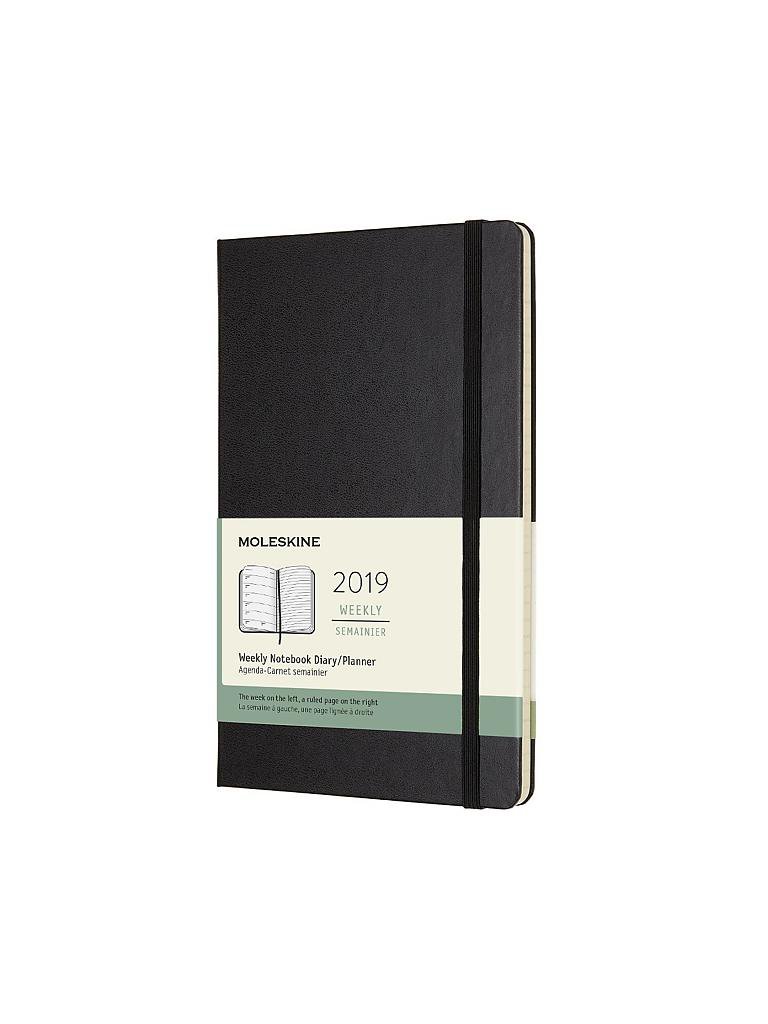 MOLESKINE | Kalender - Weekly Notebook Large HC Black 2019 | transparent