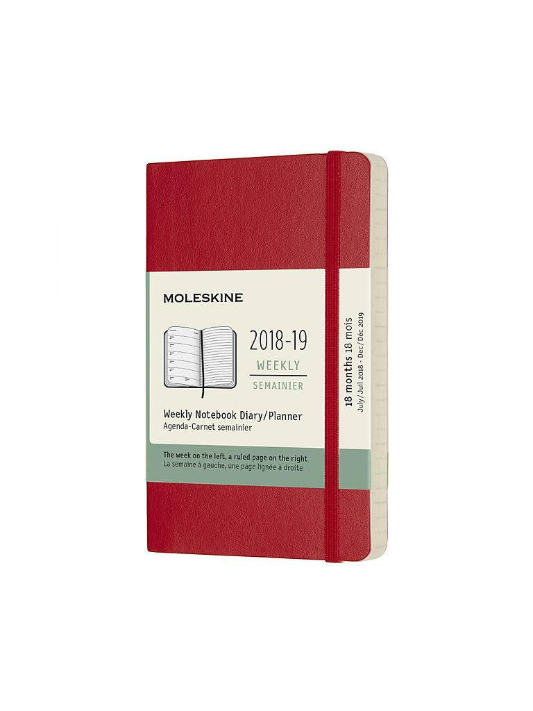 MOLESKINE | Kalender - Weekly Notebook Pocket SC Scarlet Red 2018/19 | keine Farbe