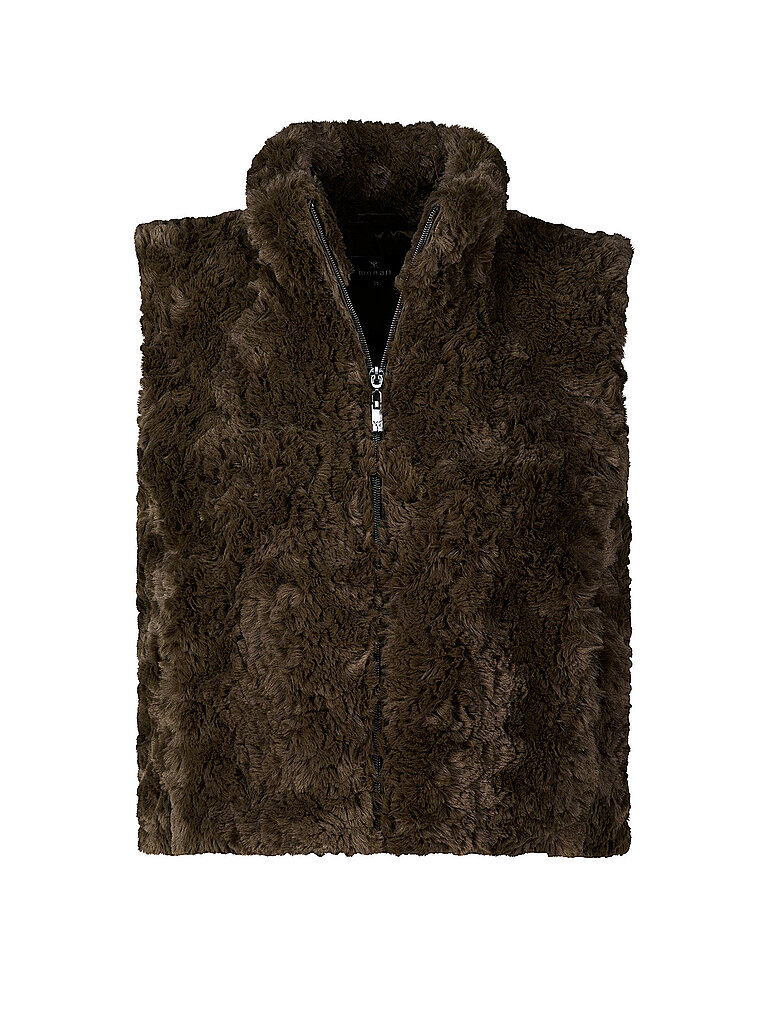 MONARI Gilet in Felloptik olive | 34
