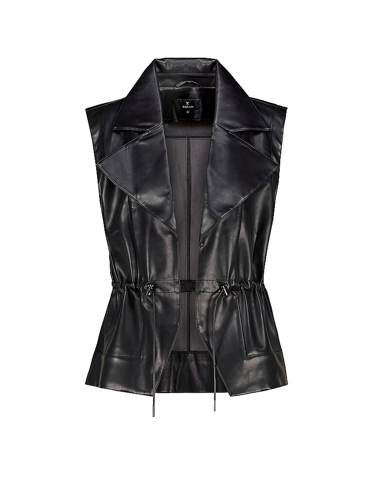 MONARI Gilet in Lederoptik schwarz | 34