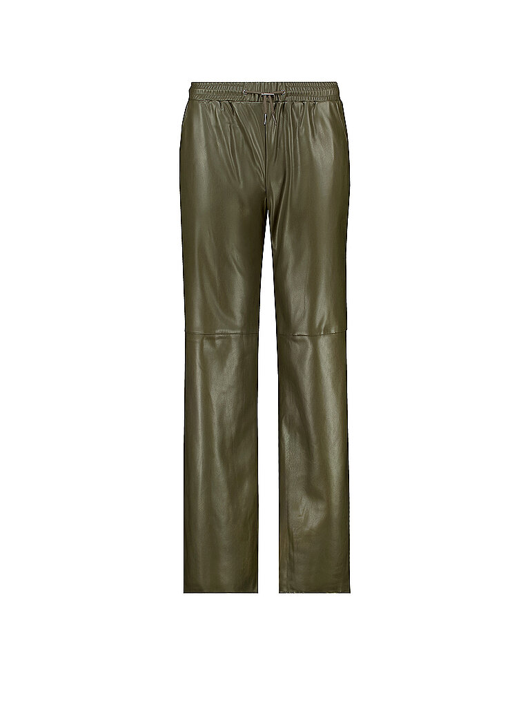 MONARI Marlenehose in Lederoptik olive | 36
