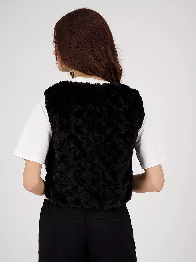 MONARI | Gilet Felloptik | schwarz