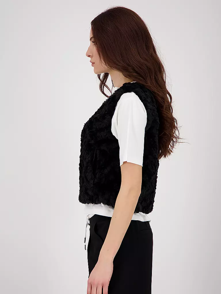 MONARI | Gilet Felloptik | schwarz