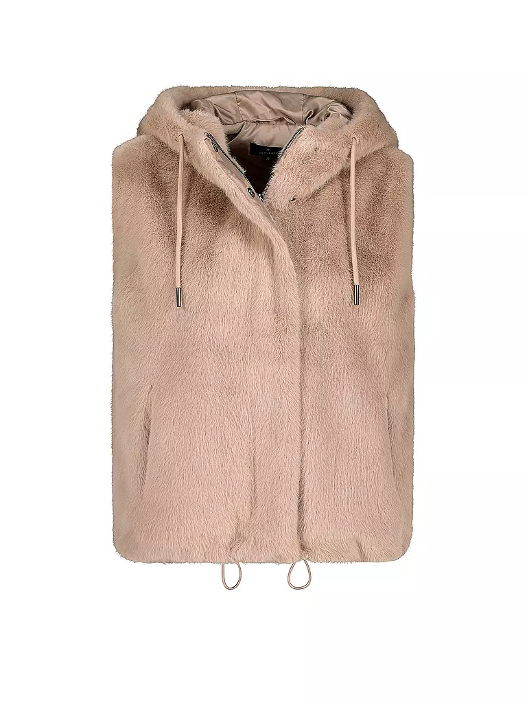 MONARI | Gilet in Felloptik  | hellbraun