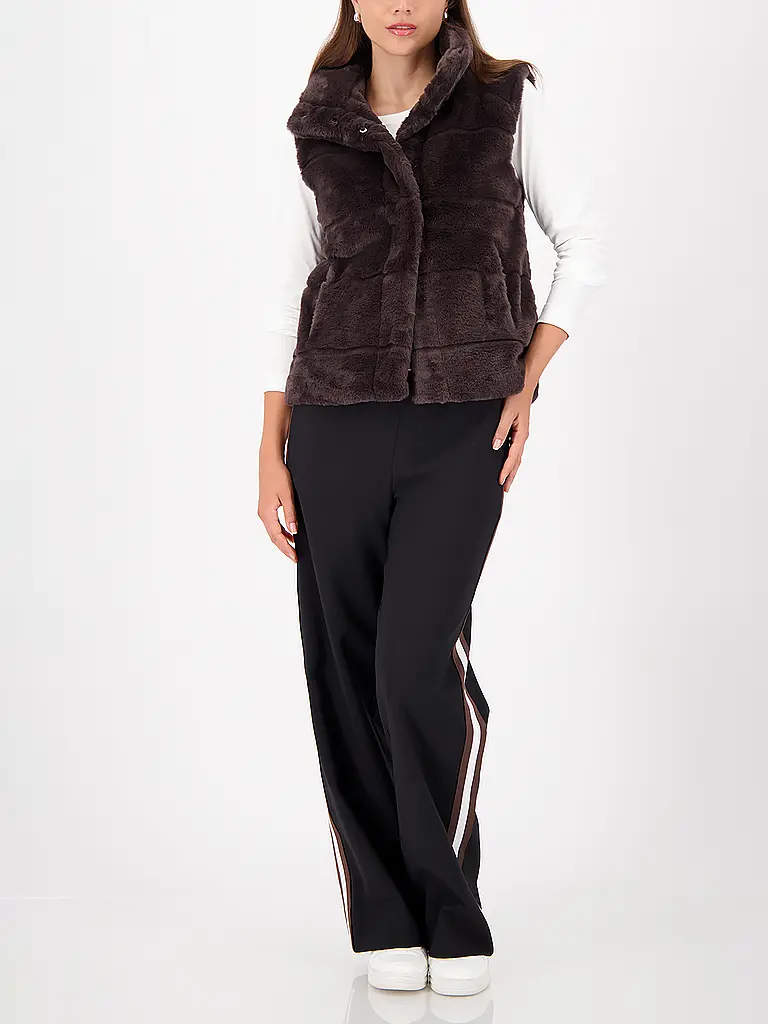 MONARI | Gilet in Felloptik  | Braun