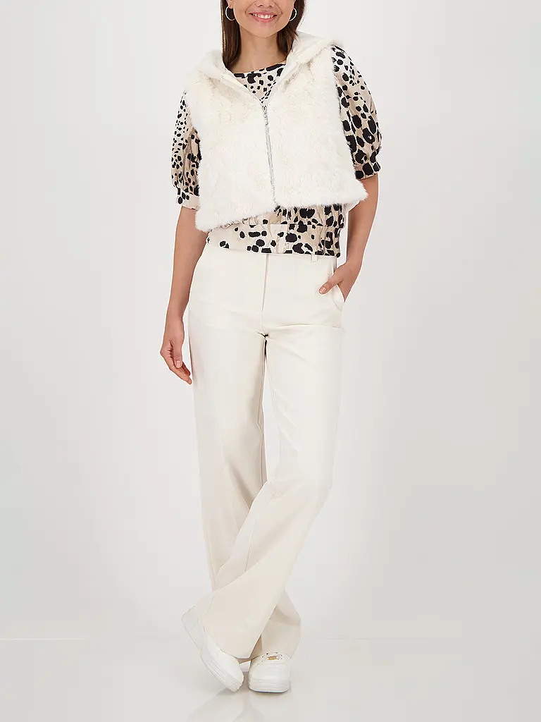 MONARI | Gilet in Felloptik | creme