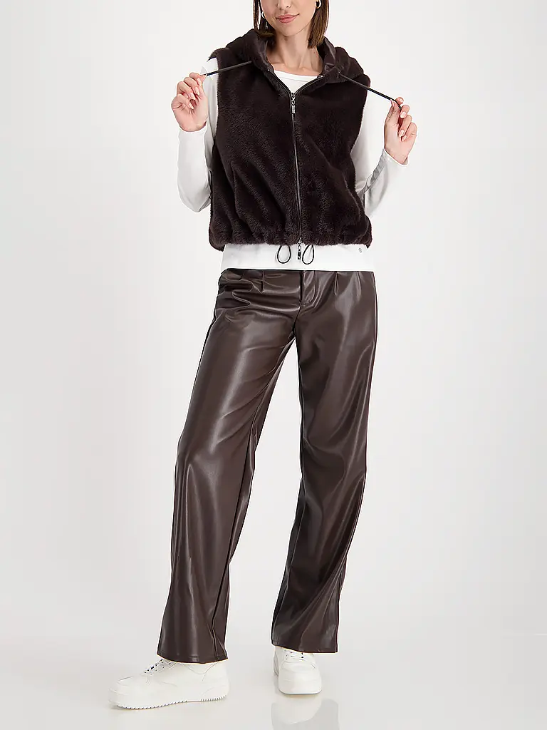 MONARI | Gilet in Felloptik | braun