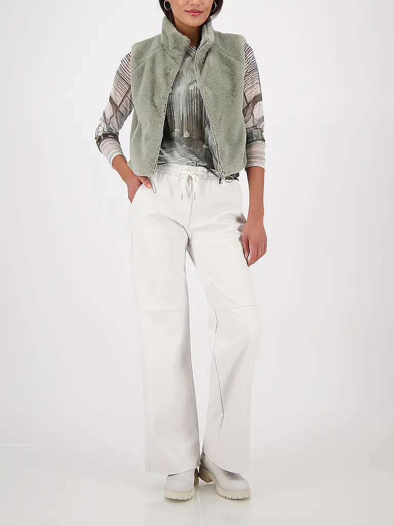 MONARI | Gilet in Felloptik | Olive