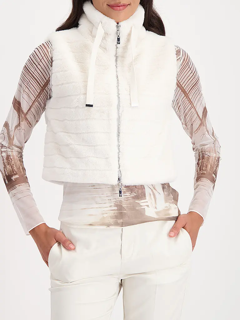 MONARI | Gilet in Felloptik | Beige
