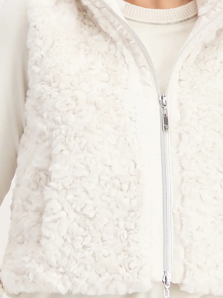 MONARI | Gilet in Felloptik | creme