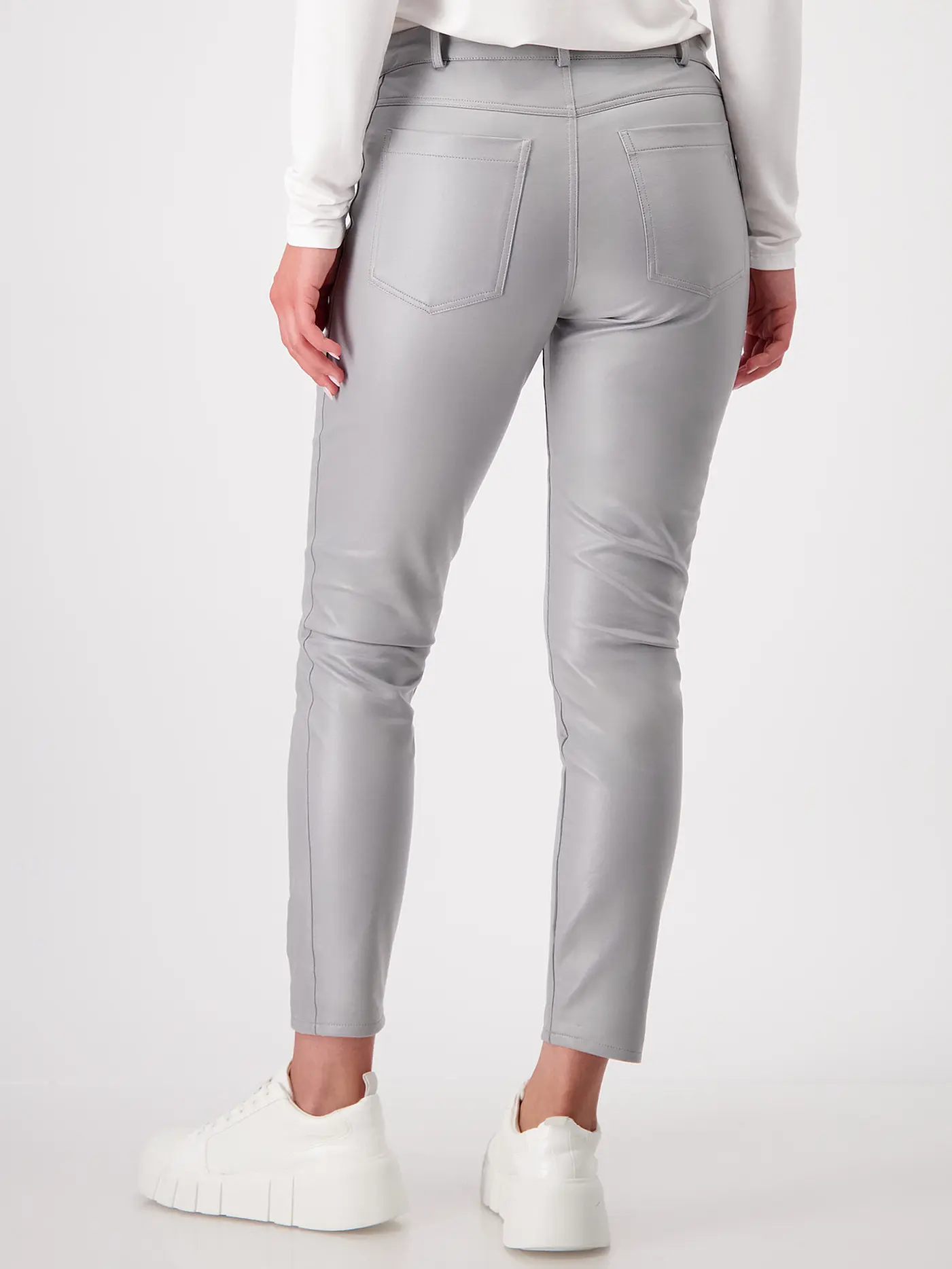 MONARI | Hose in Lederoptik 7/8 | grau