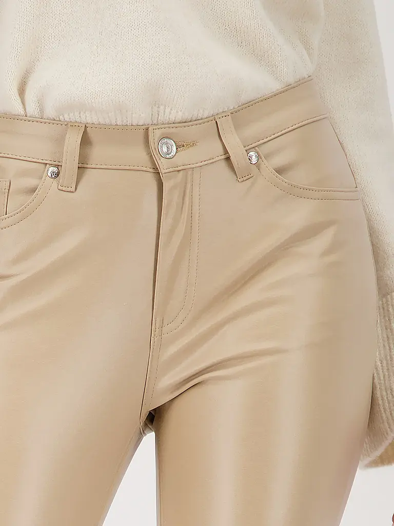 MONARI | Hose in Lederoptik Slim Fit | Camel