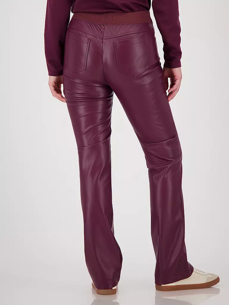 MONARI | Hose in Lederoptik | dunkelrot