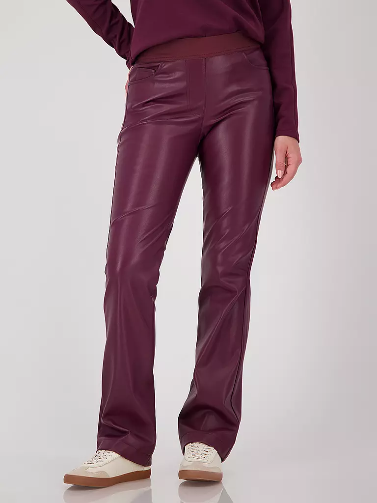 MONARI | Hose in Lederoptik | dunkelrot