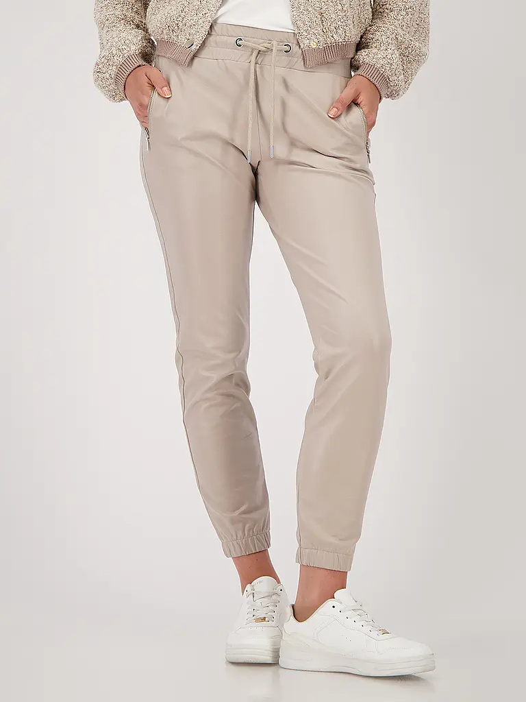 MONARI | Hose in Lederoptik | beige