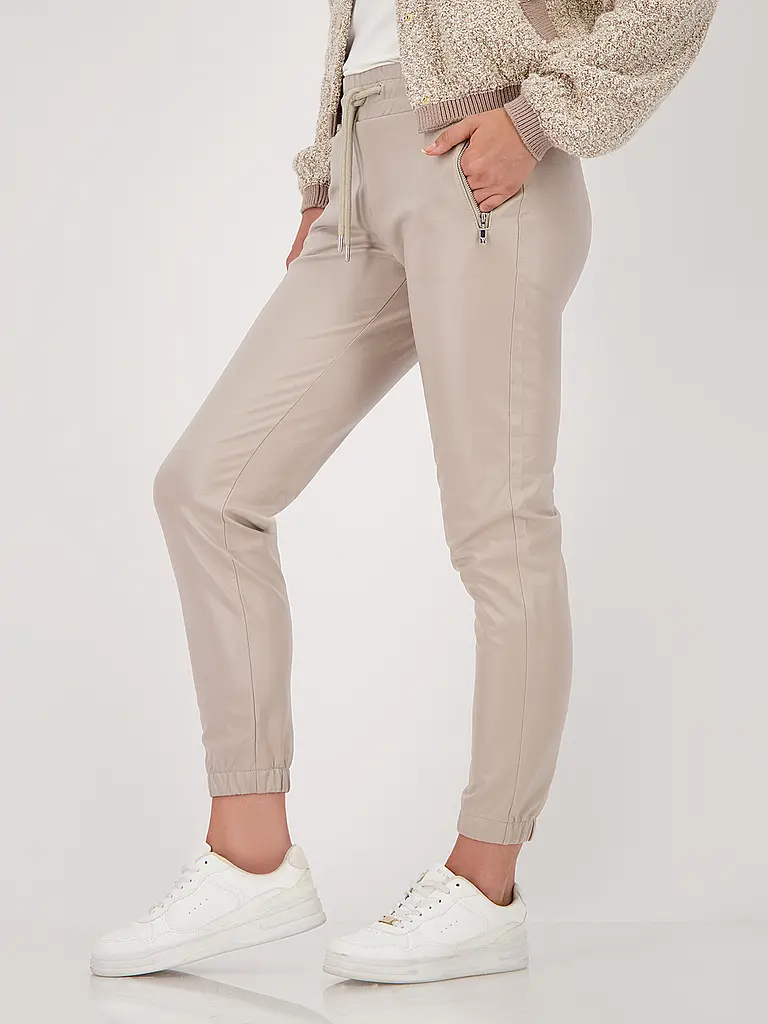 MONARI | Hose in Lederoptik | beige