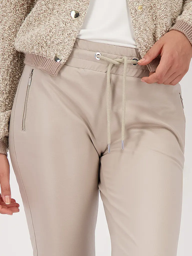 MONARI | Hose in Lederoptik | beige