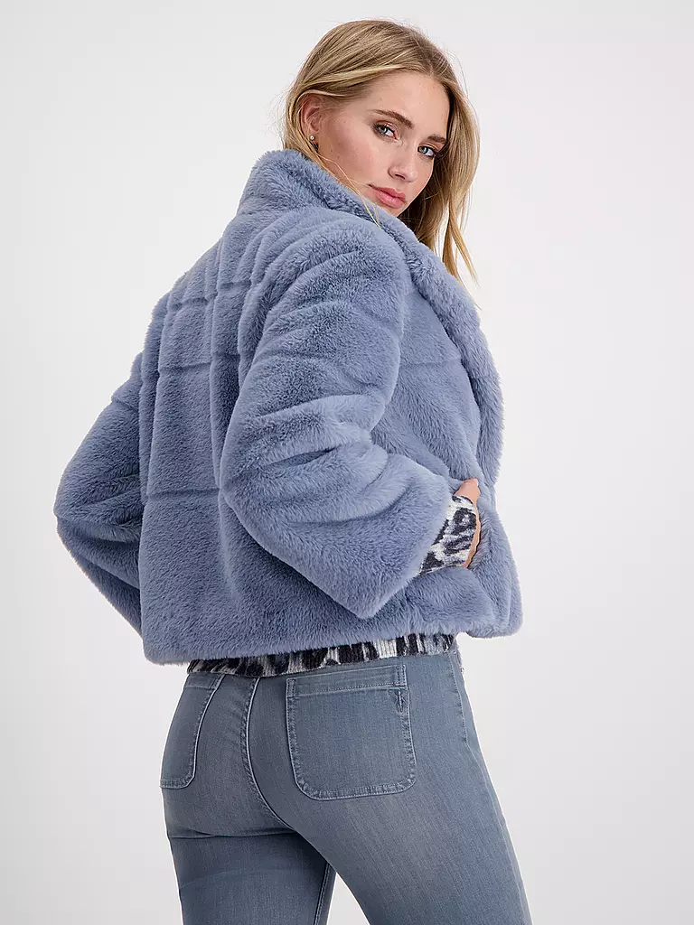 MONARI | Jacke in Felloptik | blau