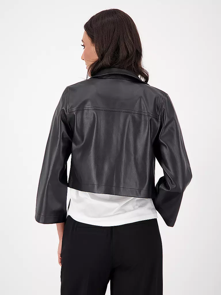 MONARI | Jacke in Lederoptik | schwarz