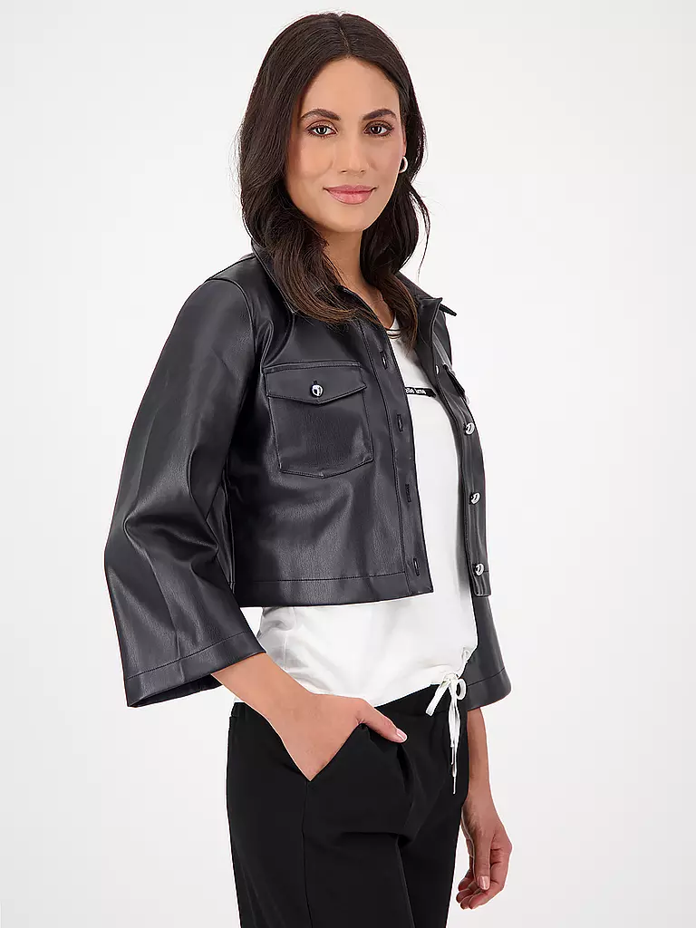 MONARI | Jacke in Lederoptik | schwarz