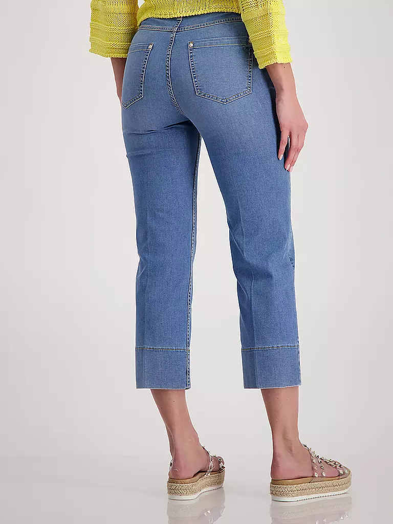 MONARI | Jeans Flared Fit 3/4 | blau