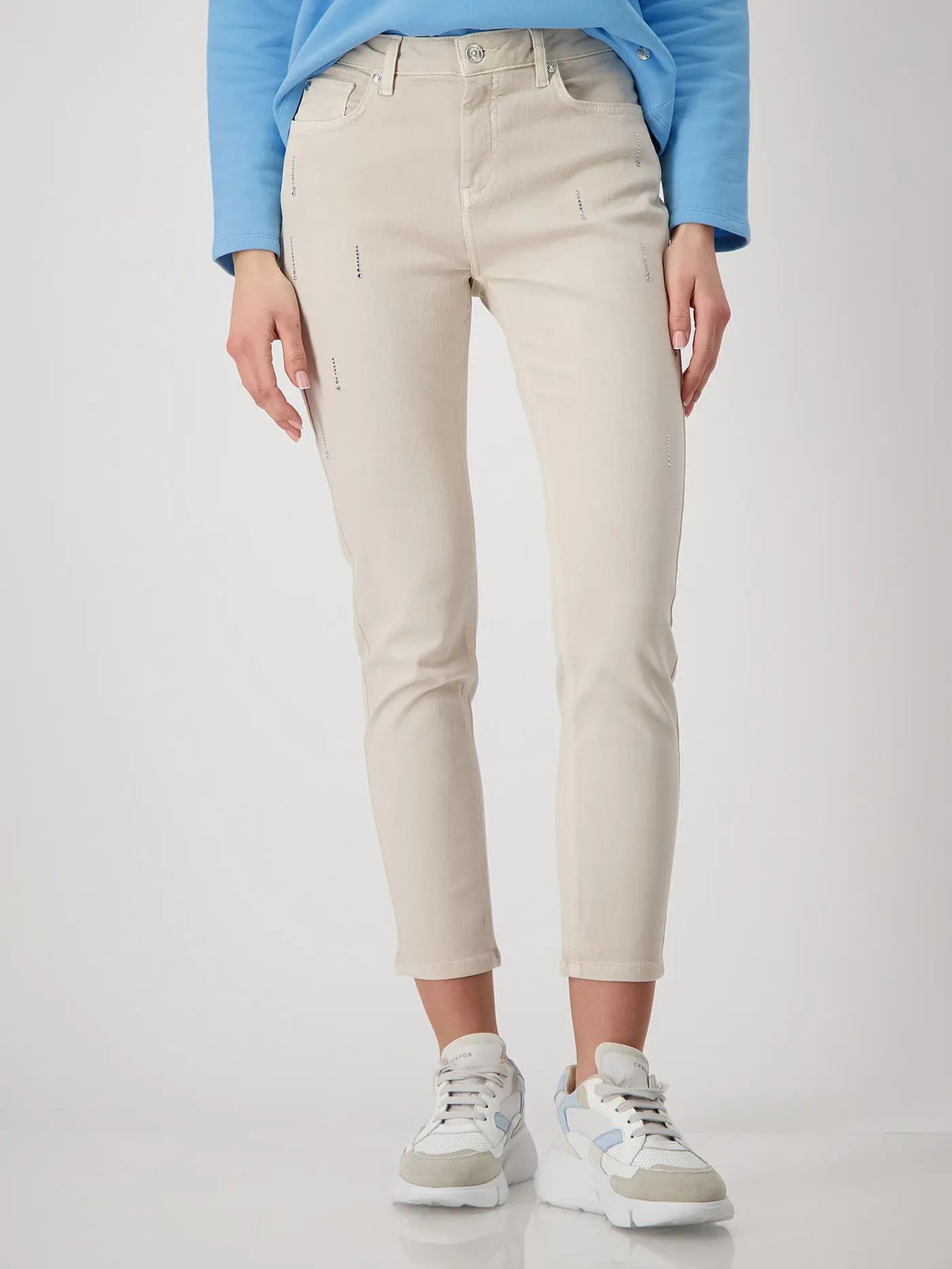 MONARI | Jeans Skinny Fit 7/8 | beige
