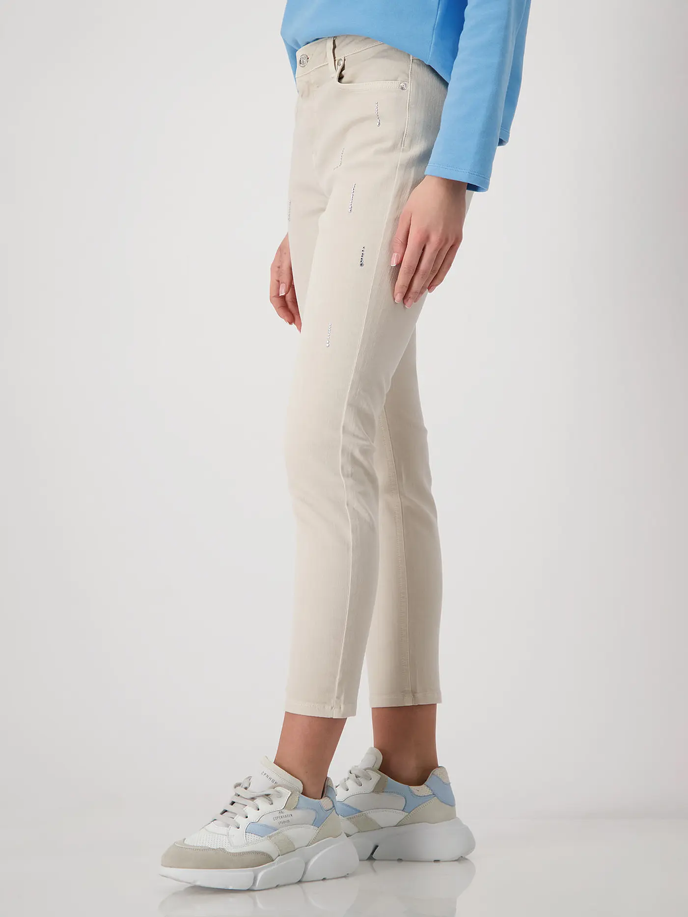 MONARI | Jeans Skinny Fit 7/8 | beige