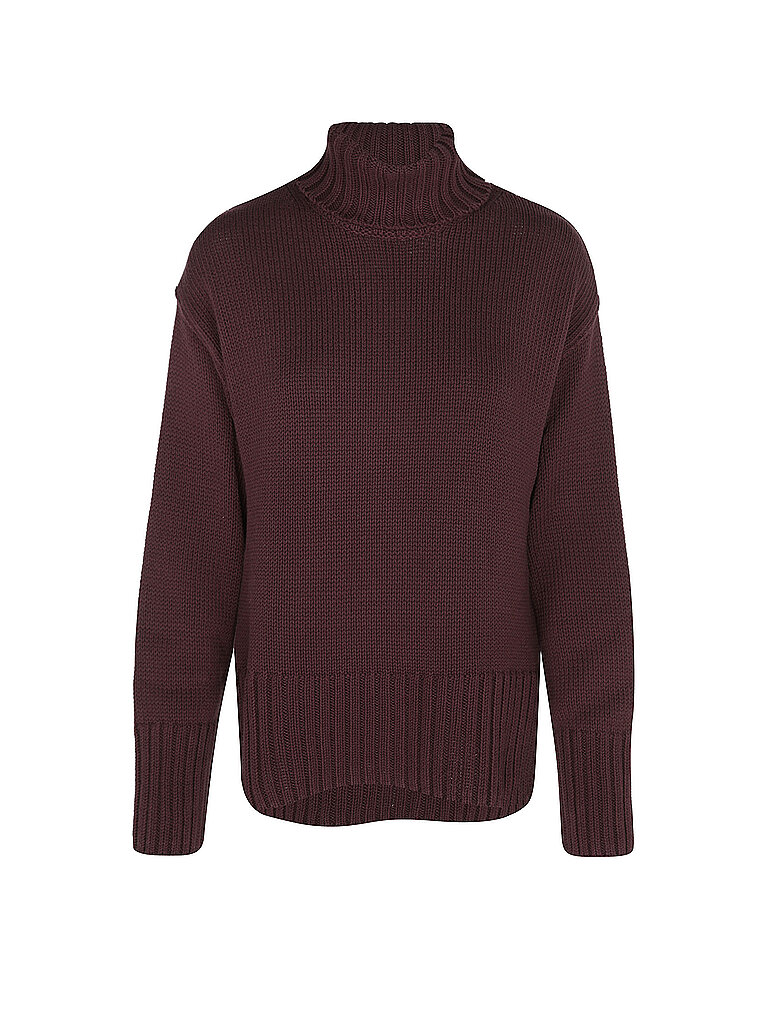 Rollkragenpullover dunkelrot L damen